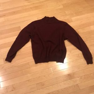 VINTAGE 100% Merino Wool Mock Neck Cropped Sweater
